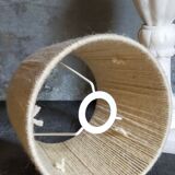 Alabaster table lamp, baluster foot, virgin wool lampshade