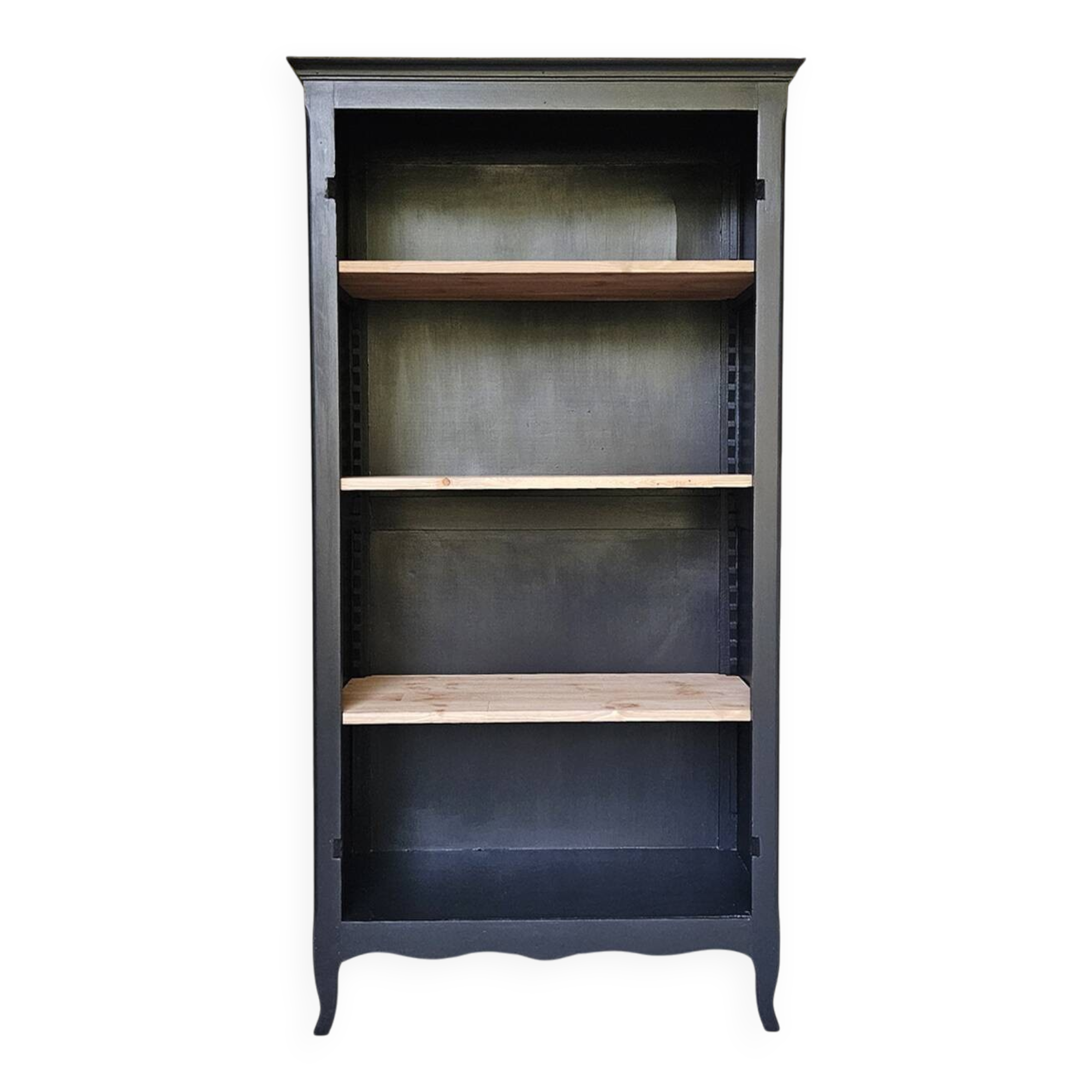 Black and wood bookcase