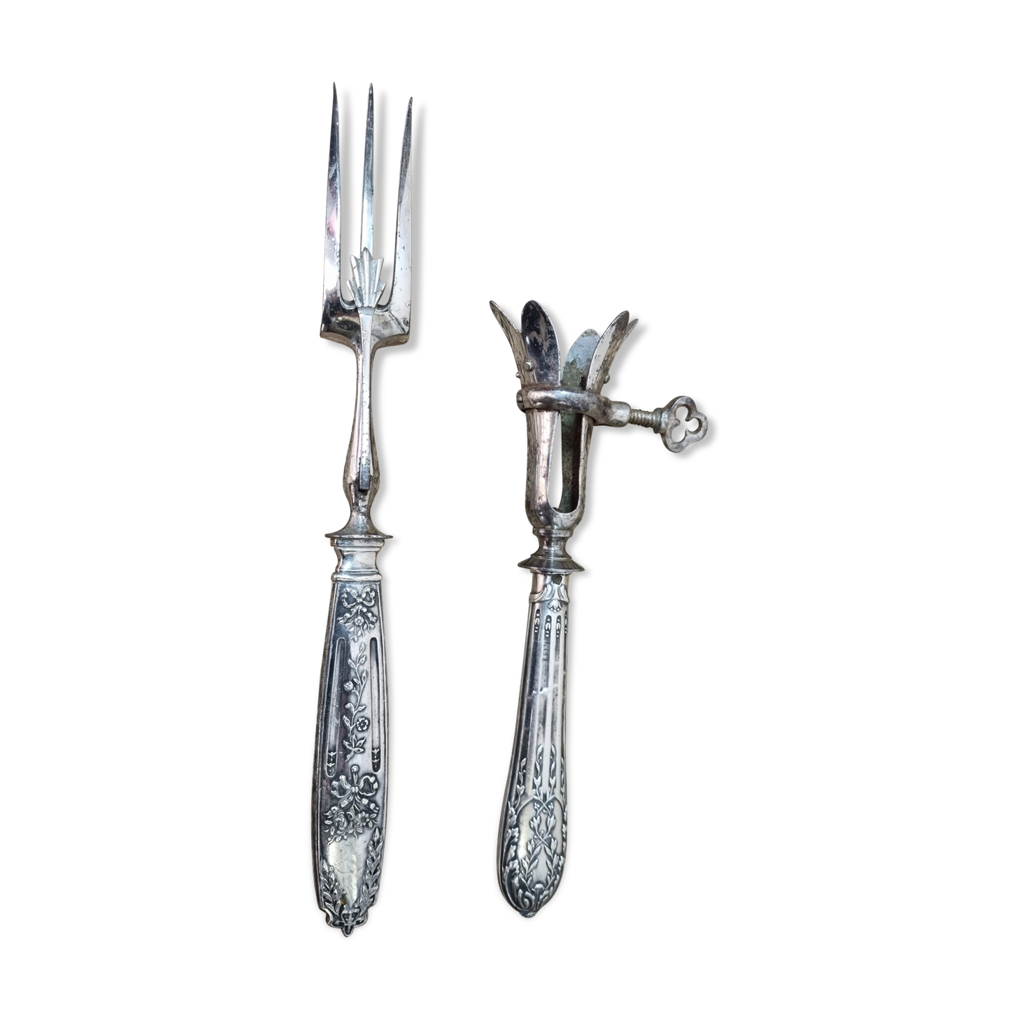 Meat fork solid silver early twentieth century