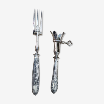 Meat fork solid silver early twentieth century