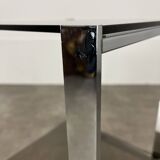Chrome metal and smoked glass side table, 70s, side table
