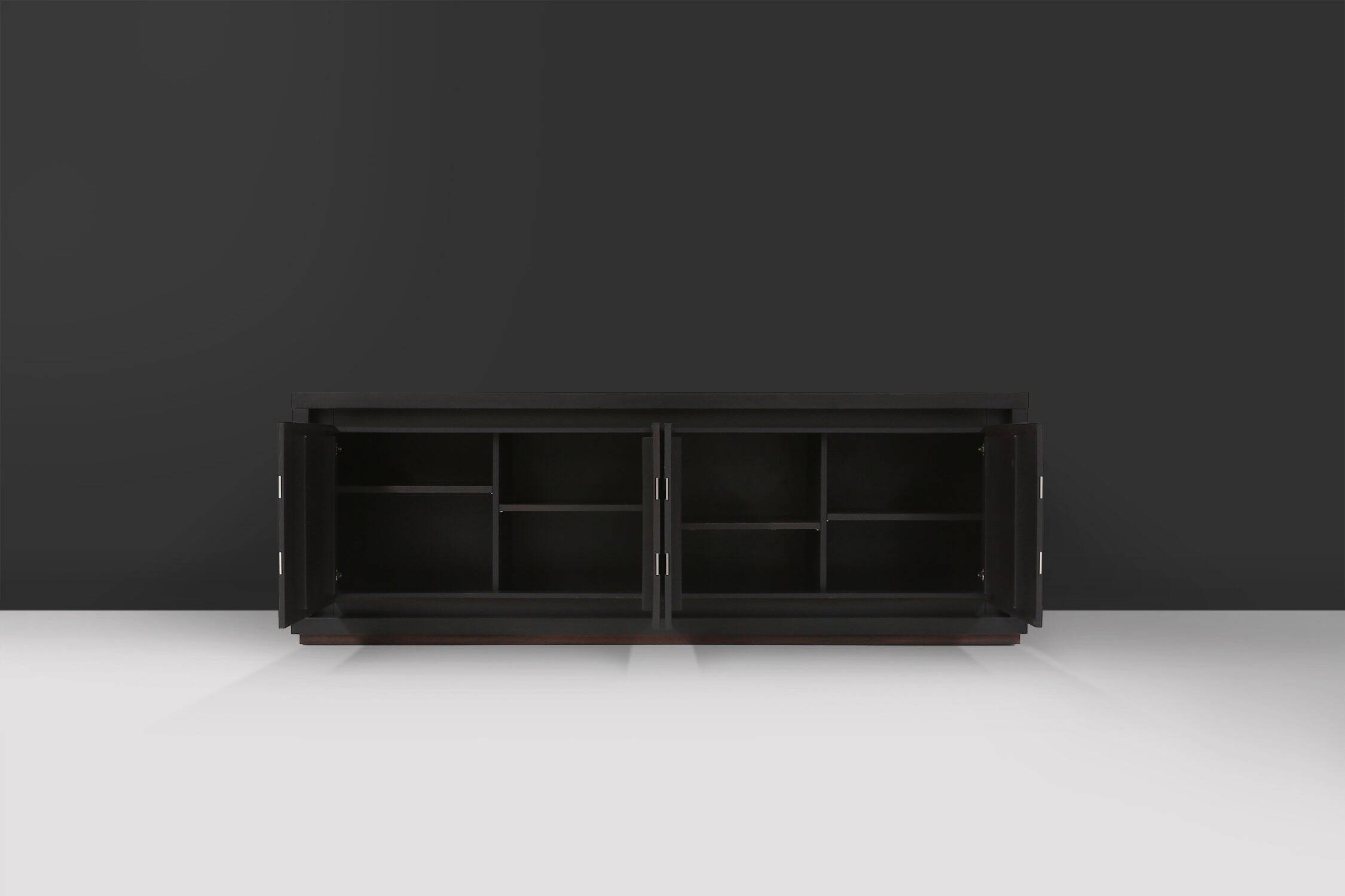 Brutalist Mid-century Belgian Black Oak Sideboard, Belgium 1970s