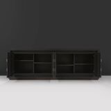 Brutalist Mid-century Belgian Black Oak Sideboard, Belgium 1970s