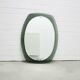 Vintage space age large smoked green glass mirror by veca
