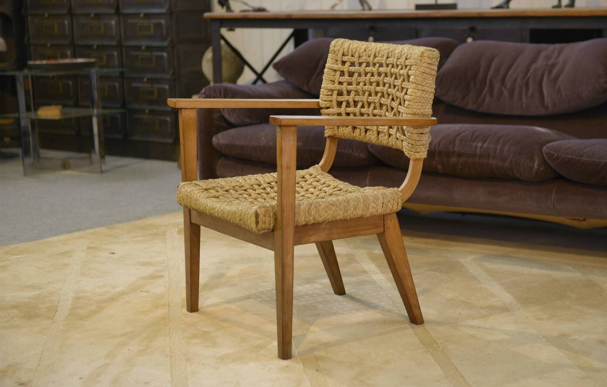 Armchair by Adrien Audoux and Frida Minet for Vibo Vesoul 1940s