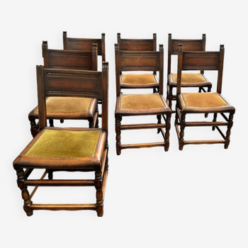 Lot de 7 chaise renaissance espagnole