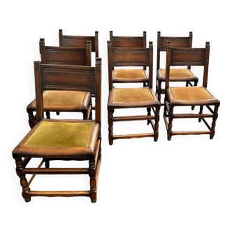 Lot de 7 chaise renaissance espagnole