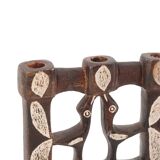 Moroccan candle holder decorated with stone birds, 1970s