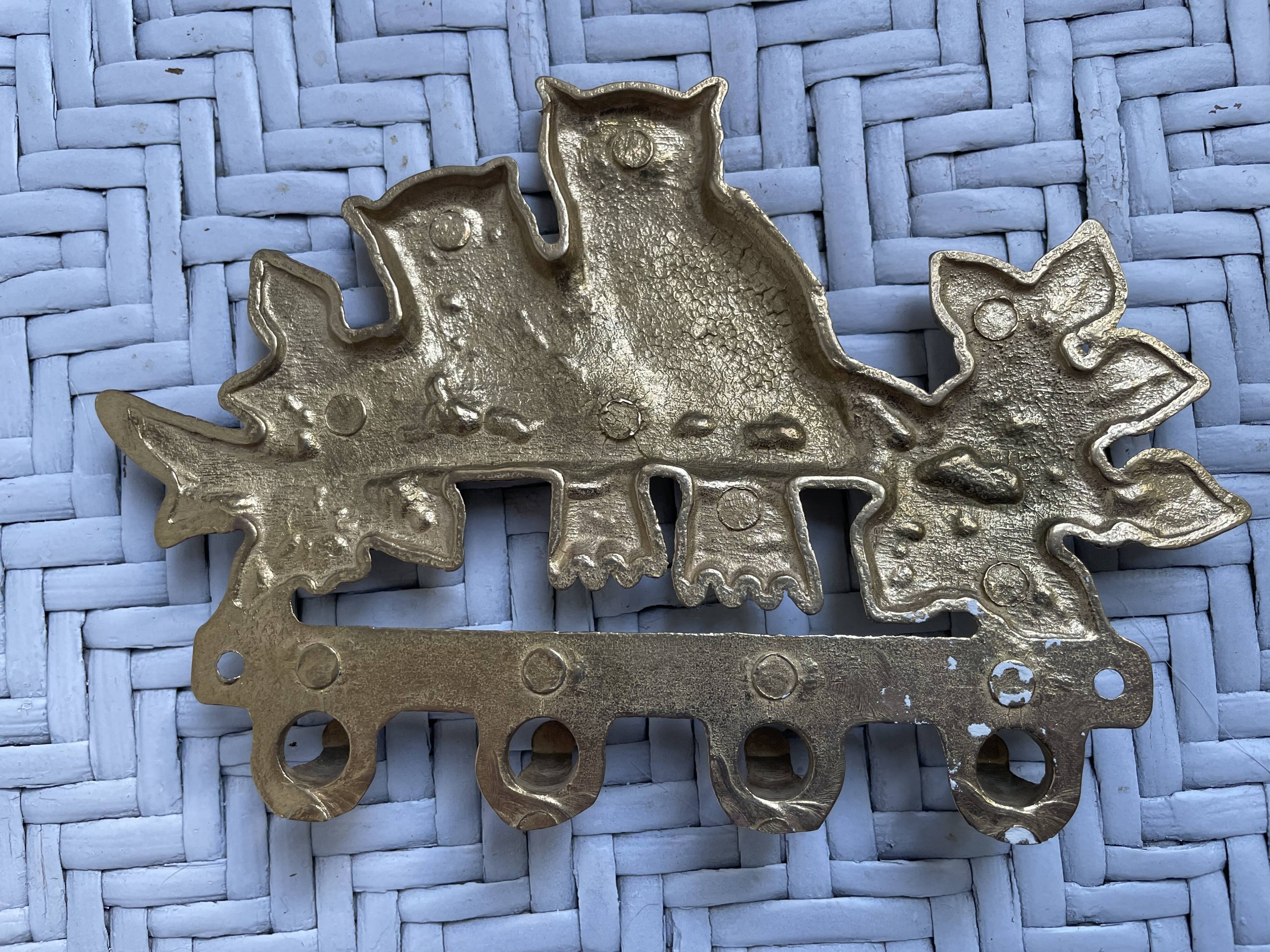 Golden brass owl hook