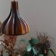 Vintage opaline pendant light in brown glass by Peill and Putzler