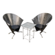 2 cone chairs and a table by Steel-Line