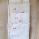 Set of 4 old tea towels in thick linen