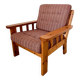 Old vintage Scandinavian design pine armchair from the 70s