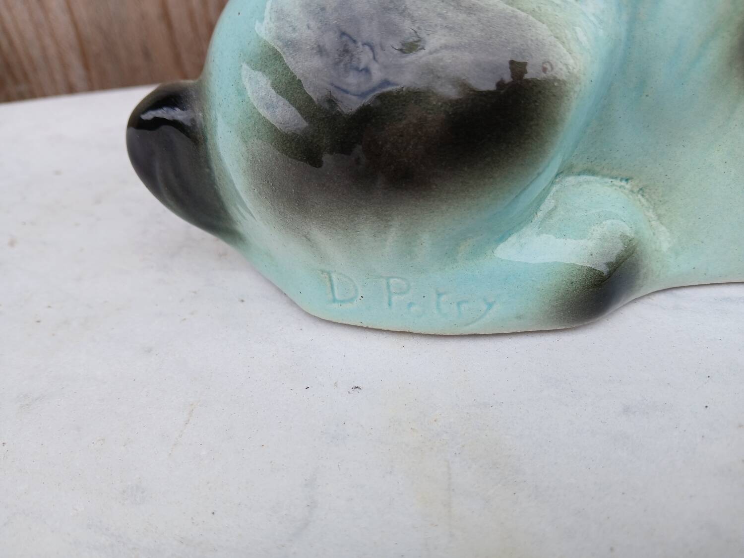Art Deco ceramic animal statue - dogs