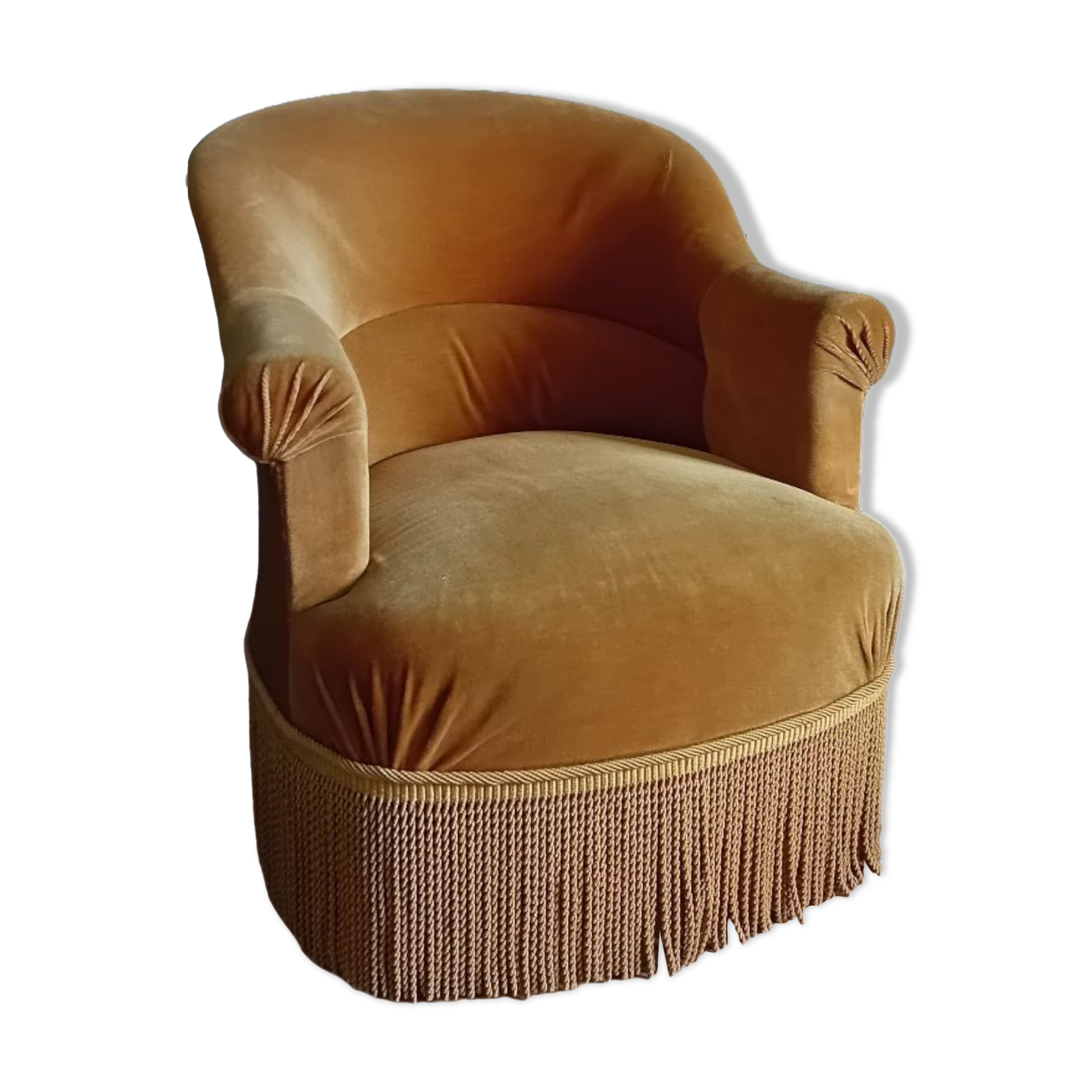 Vintage velvet toad armchair