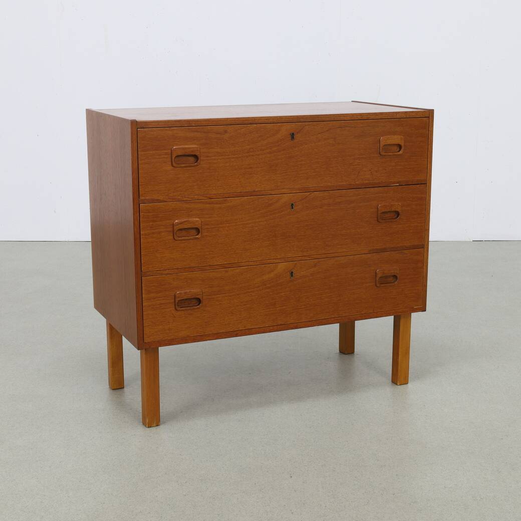 Commode à tiroirs vintage en teck, années 1960