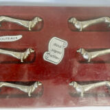 Knife holder dogs metal silver