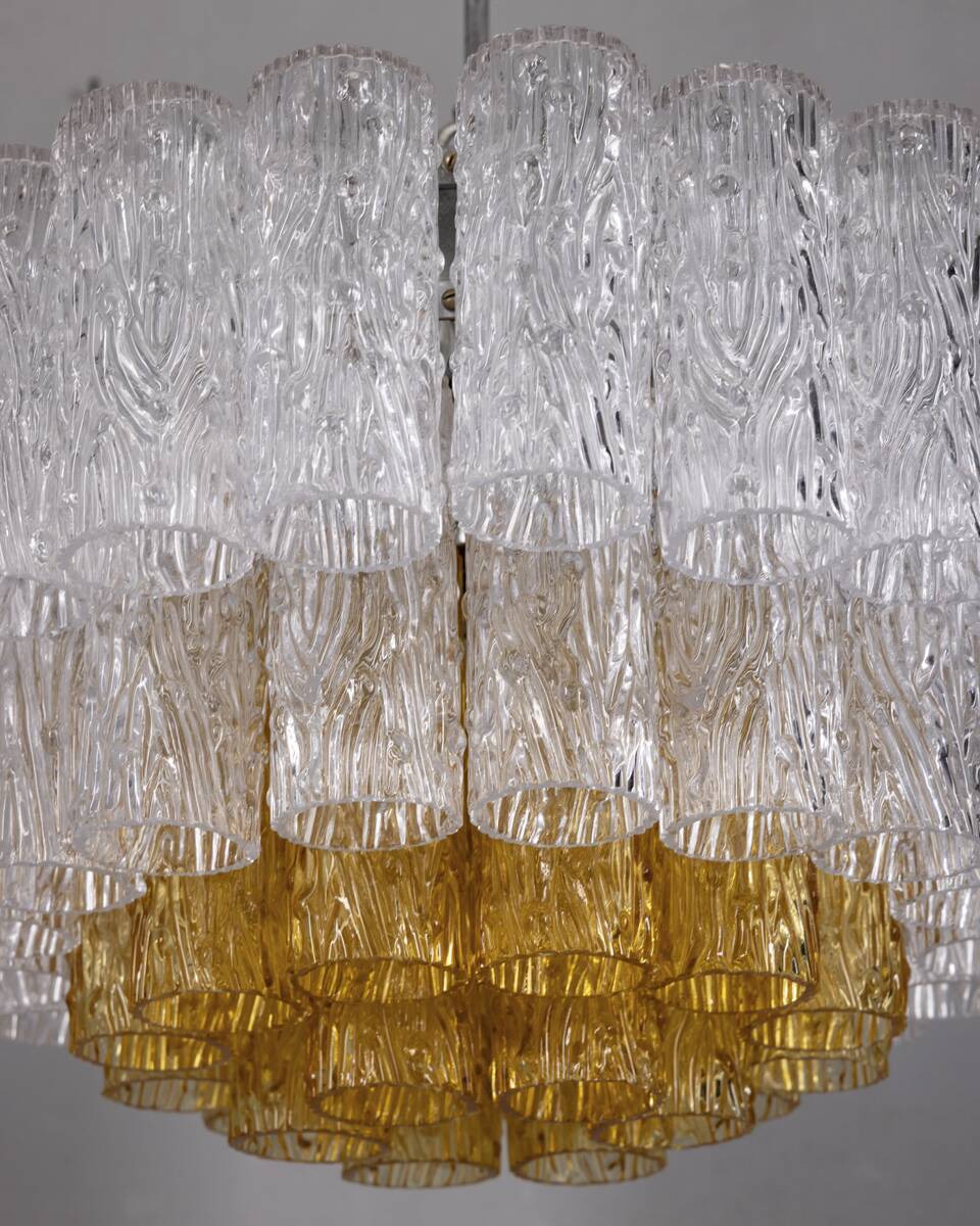Vintage 1960s Murano Glass Pendant Chandelier, Italian Design