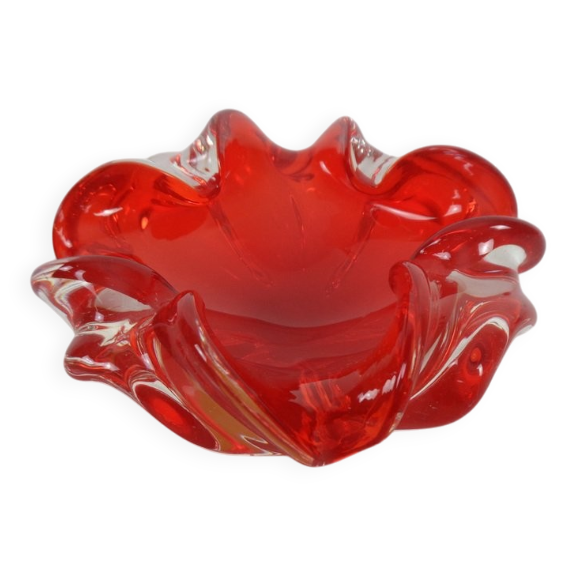 Vintage Italian Red Murano Glass Bowl, 1960s