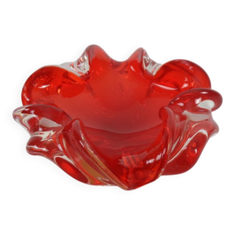 Vintage Italian Red Murano Glass Bowl, 1960s