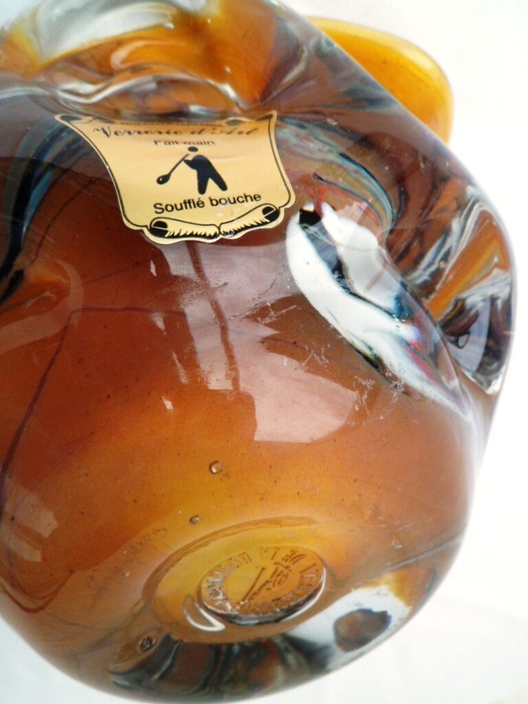 Ashtray empty-pocket cup in blown glass La Bourboule