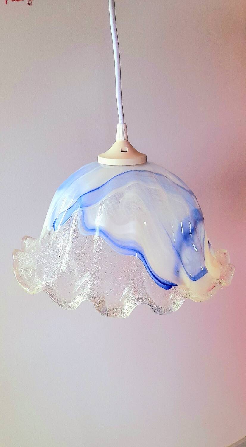 Murano blown glass jellyfish pendant light