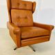 Vintage Danish retro mid-century Svend Skipper cognac leather chair 60s