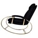 Modern mid-century rocking chair in brass by Guido Faleschini Black Boucle
