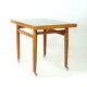 Table d'appoint sur roulettes en chêne, Tchécoslovaquie 1970
