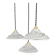 Set of 3 moulded glass pendant lights with cabochons, Art Deco style Ezan.