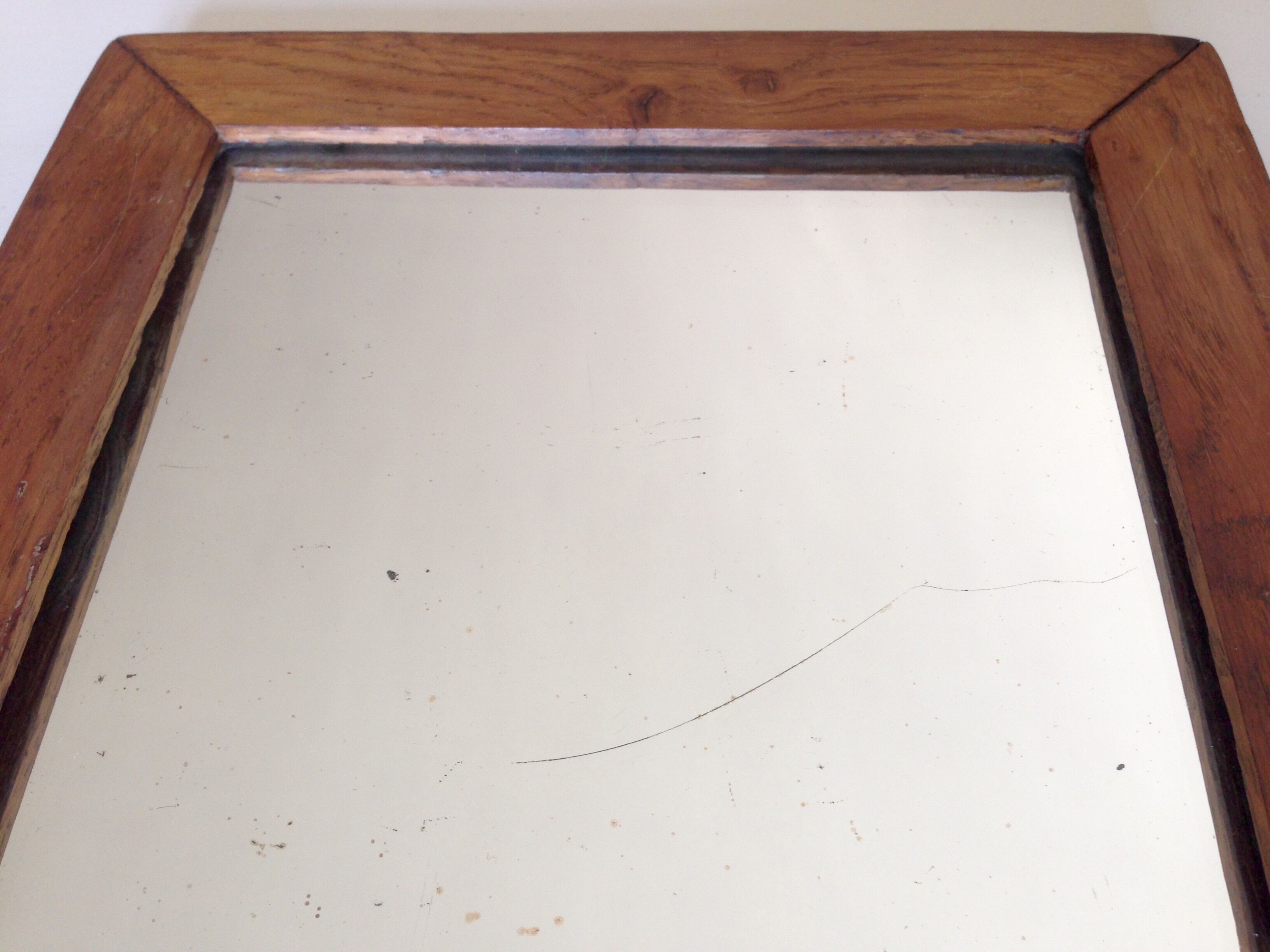 Old rectangular wooden mirror 35,5x29,5cm