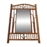 Rattan mirror from the 1950s-60s