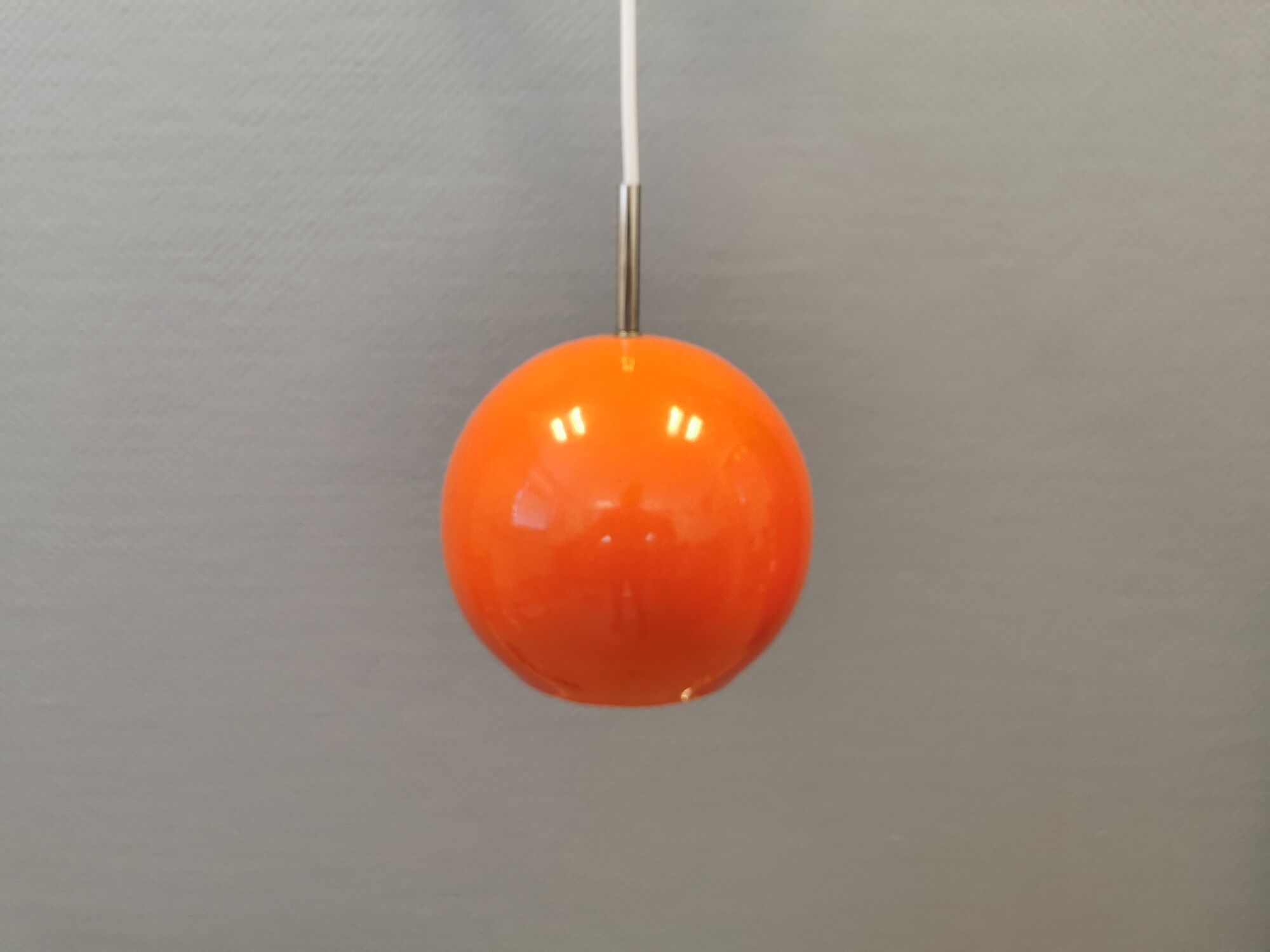 Orange ball lamp, Danish design and estimated from the 80