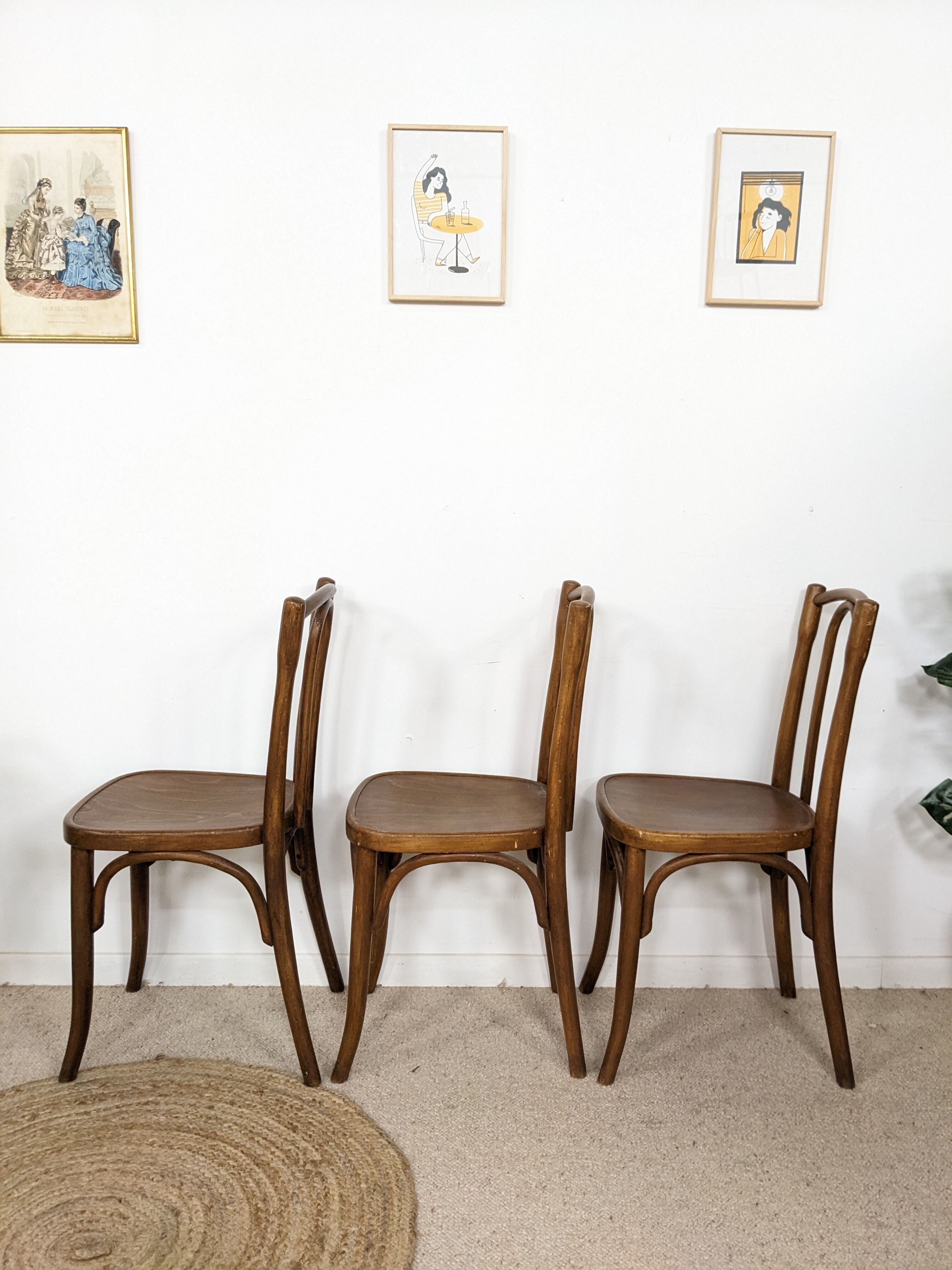 3 bistro chairs
