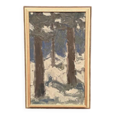 Original Vintage Swedish Oil on Panel – “Tre träd” by Svän Grandin – Signed – Vintage & Framed