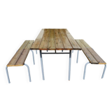 Industrial or Community Table with Benches
