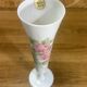 Vase and white eopaline glass set with painted floral decoration - Paris, vintage