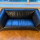 Rolf Benz 2-seater black leather sofa, Germany, 1980s