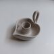 Vallauris grey candle holder with pink flowers, signed.