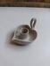 Vallauris grey candle holder with pink flowers, signed.