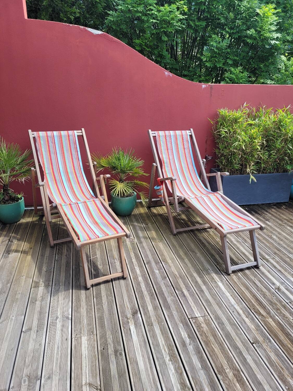 Pair of Roland Vlaemynck bayadere canvas loafers