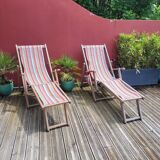 Pair of Roland Vlaemynck bayadere canvas loafers