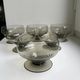 Set of 6 art deco design champagne glasses in smoked glass 30s-40s