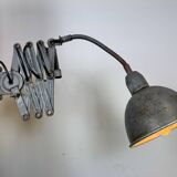 Grey Industrial Gooseneck Scissor Wall Lamp from Elektroinstala, 1960s