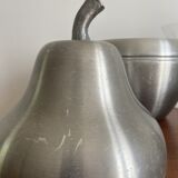 PEAR IN ALUMINUM BRUSH ICE BUCKET MADE IN ITALY AROUND 1970