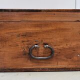 Massive ash chest and iron handles - mid-19th century