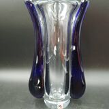Imposing & massive crystal vase Jaroslav Svoboda Karlov Czech Republic art glass