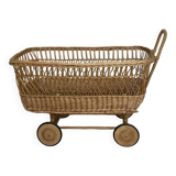 Alsatian wicker cradle, 1950s