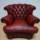 Vintage English Leather Dellbrook Chesterfield Club Chair