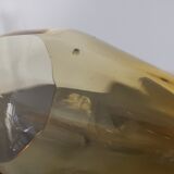 4 old amber colored glasses